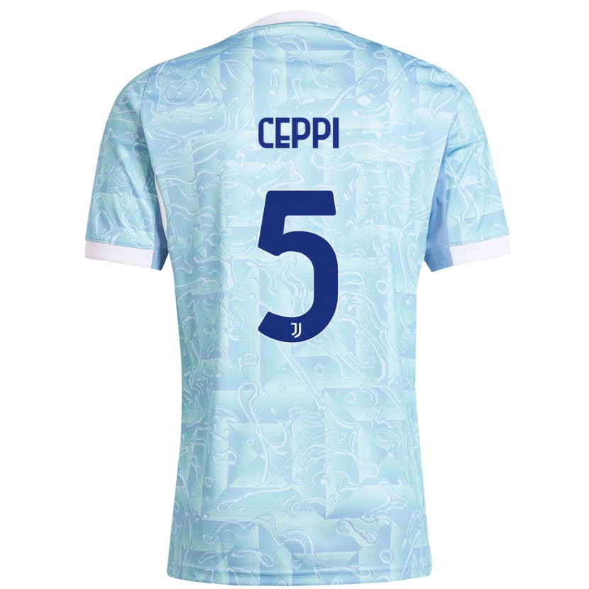 Danxen Herren Paolo Ceppi #5 Himmelblau Gelb Auswärtstrikot Trikot 2025/26 T-Shirt Schweiz