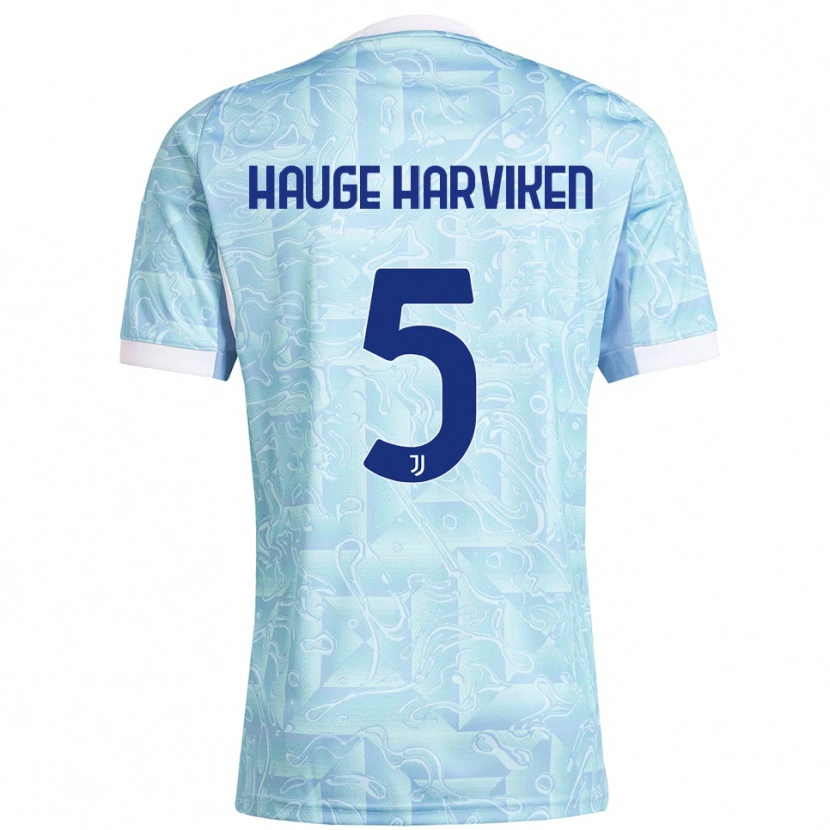 Danxen Herren Mathilde Hauge Harviken #5 Himmelblau Gelb Auswärtstrikot Trikot 2025/26 T-Shirt Schweiz