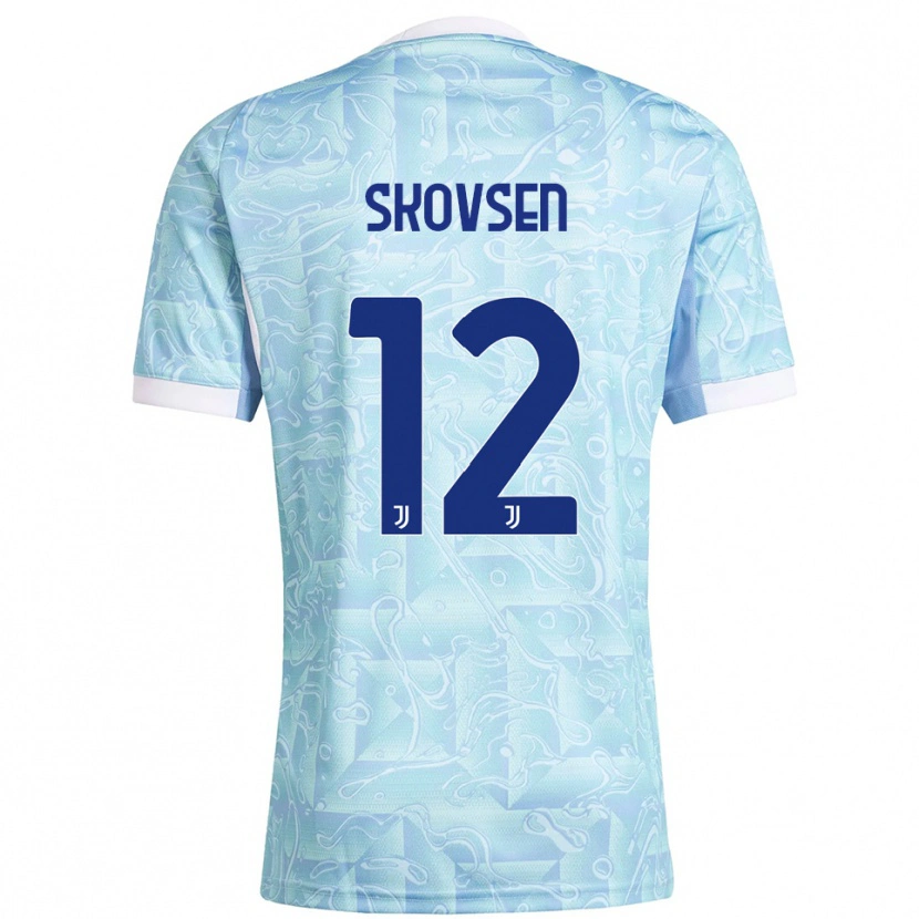 Danxen Herren Matilde Lundorf Skovsen #12 Himmelblau Gelb Auswärtstrikot Trikot 2025/26 T-Shirt Schweiz