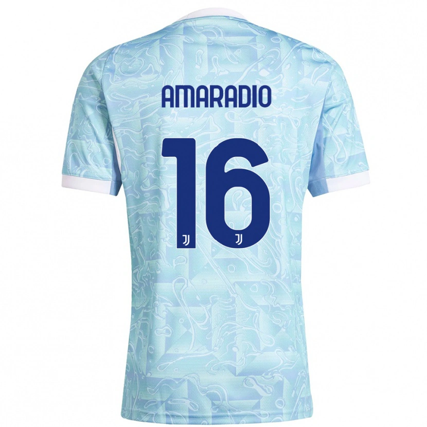 Danxen Herren Luca Amaradio #16 Himmelblau Gelb Auswärtstrikot Trikot 2025/26 T-Shirt Schweiz