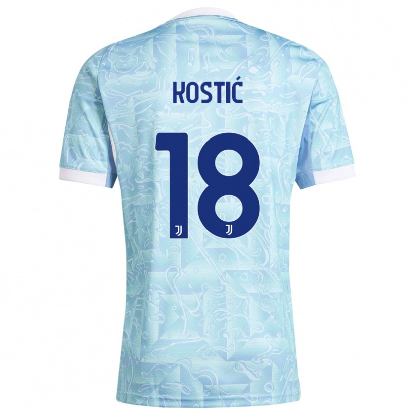 Danxen Herren Filip Kostić #18 Himmelblau Gelb Auswärtstrikot Trikot 2025/26 T-Shirt Schweiz