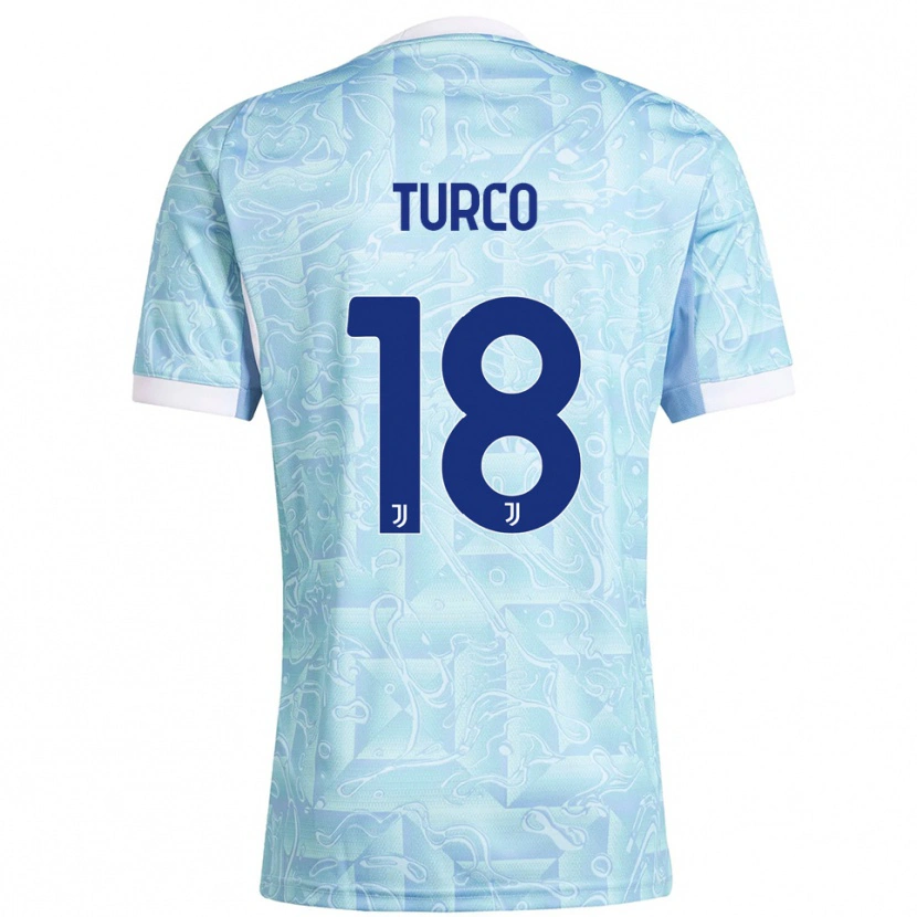 Danxen Herren Nicolo Turco #18 Himmelblau Gelb Auswärtstrikot Trikot 2025/26 T-Shirt Schweiz