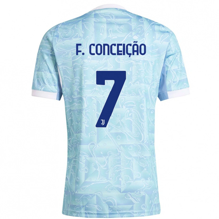 Danxen Herren Francisco Conceição #7 Himmelblau Gelb Auswärtstrikot Trikot 2025/26 T-Shirt Schweiz