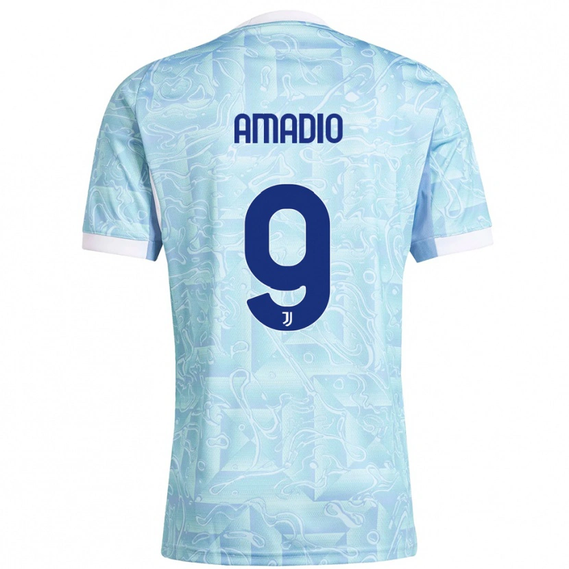 Danxen Herren Alex Amadio #9 Himmelblau Gelb Auswärtstrikot Trikot 2025/26 T-Shirt Schweiz