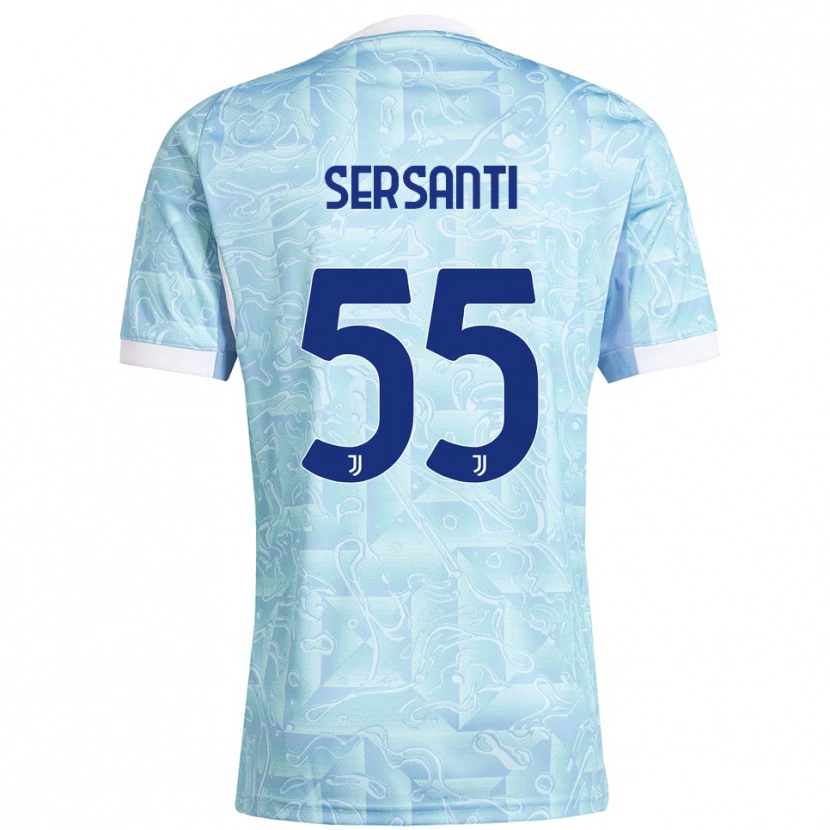 Danxen Herren Alessandro Sersanti #55 Himmelblau Gelb Auswärtstrikot Trikot 2025/26 T-Shirt Schweiz