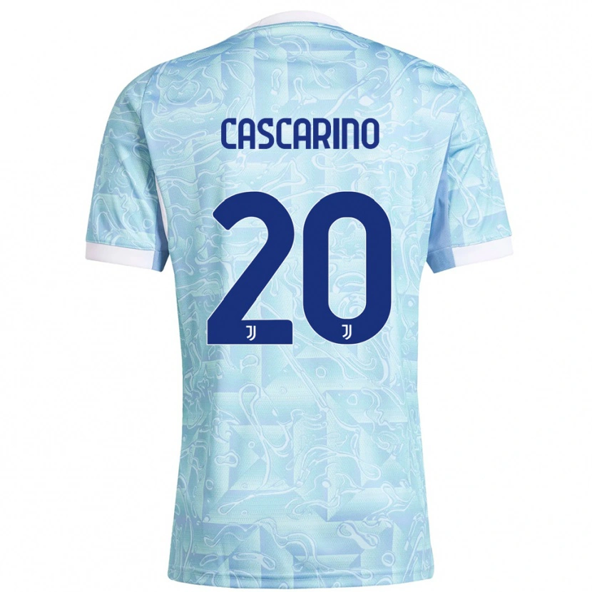 Danxen Herren Estelle Cascarino #20 Himmelblau Gelb Auswärtstrikot Trikot 2025/26 T-Shirt Schweiz