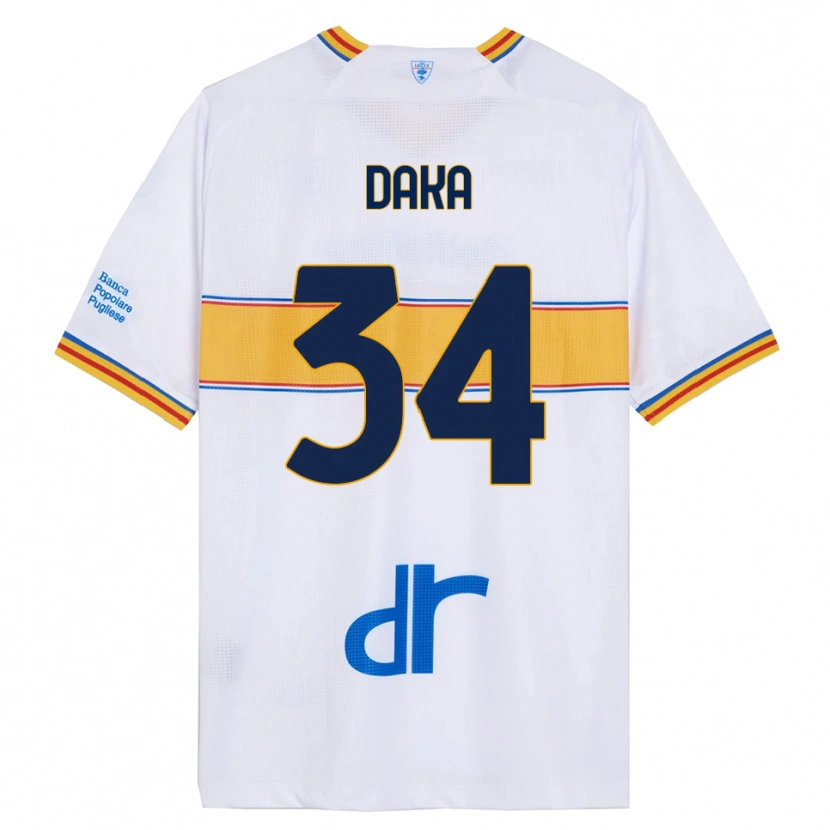 Danxen Herren Dario Daka #34 Weiß Gelb Auswärtstrikot Trikot 2025/26 T-Shirt Schweiz