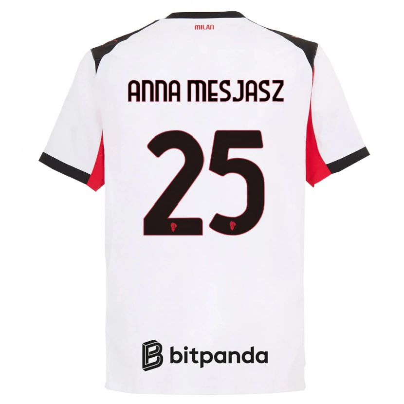 Danxen Herren Małgorzata Anna Mesjasz #25 Weiß Schwarz Auswärtstrikot Trikot 2025/26 T-Shirt Schweiz