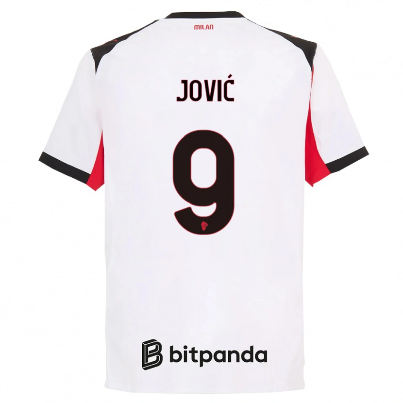 Danxen Herren Luka Jovic #9 Weiß Schwarz Auswärtstrikot Trikot 2025/26 T-Shirt Schweiz
