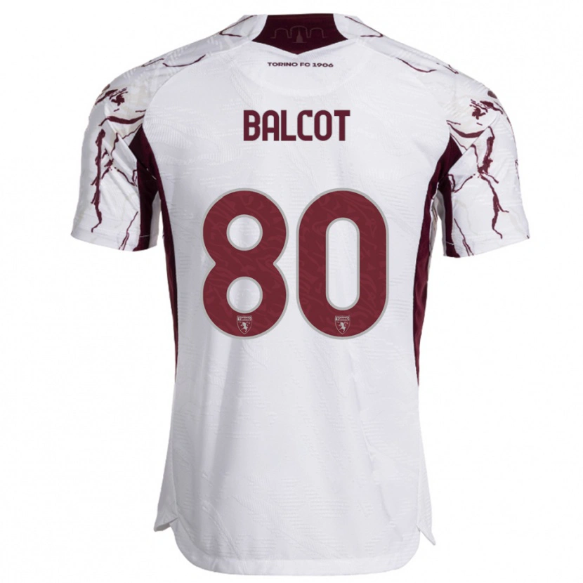 Danxen Herren Côme Bianay Balcot #80 Weiß Burgunderrot Auswärtstrikot Trikot 2025/26 T-Shirt Schweiz