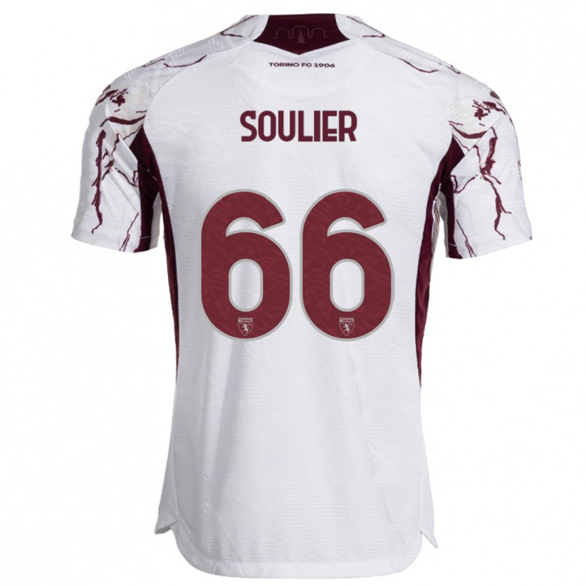 Danxen Herren Evan Soulier #66 Weiß Burgunderrot Auswärtstrikot Trikot 2025/26 T-Shirt Schweiz