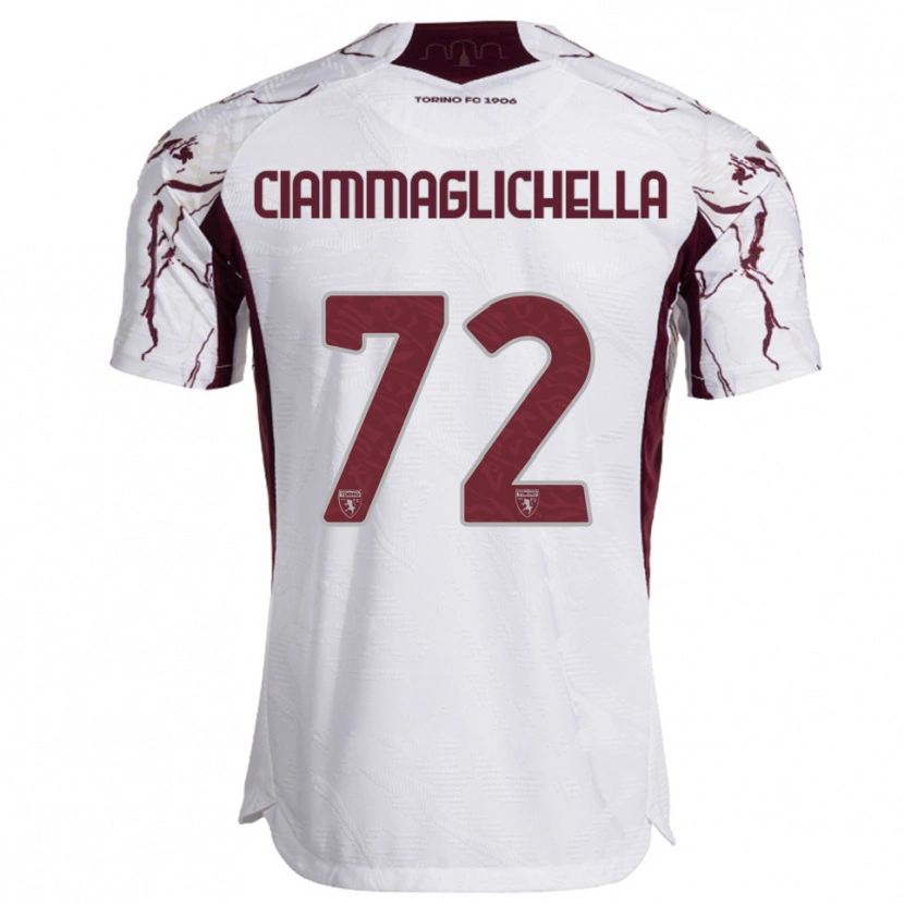 Danxen Herren Aaron Ciammaglichella #72 Weiß Burgunderrot Auswärtstrikot Trikot 2025/26 T-Shirt Schweiz