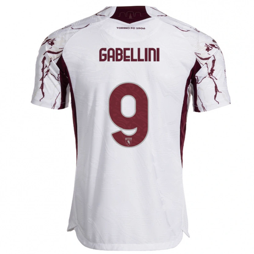 Danxen Herren Tommaso Gabellini #9 Weiß Burgunderrot Auswärtstrikot Trikot 2025/26 T-Shirt Schweiz