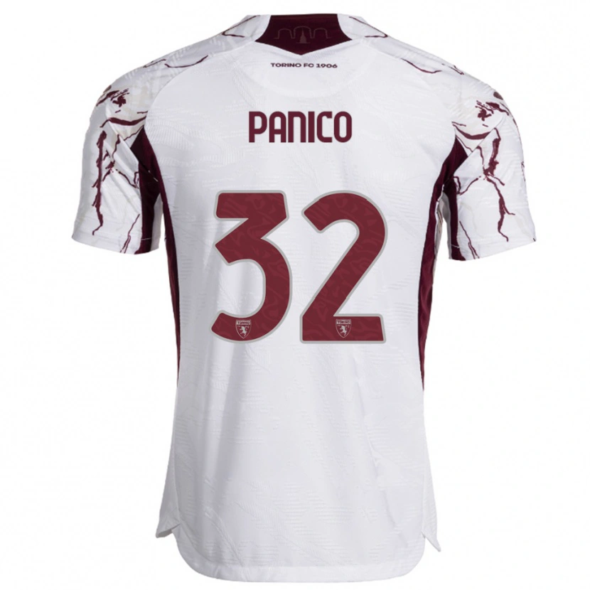 Danxen Herren Patrizia Panico #32 Weiß Burgunderrot Auswärtstrikot Trikot 2025/26 T-Shirt Schweiz