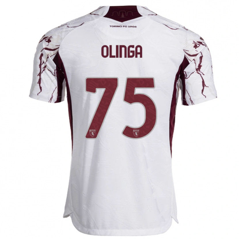 Danxen Herren Kenny Liema Olinga #75 Weiß Burgunderrot Auswärtstrikot Trikot 2025/26 T-Shirt Schweiz