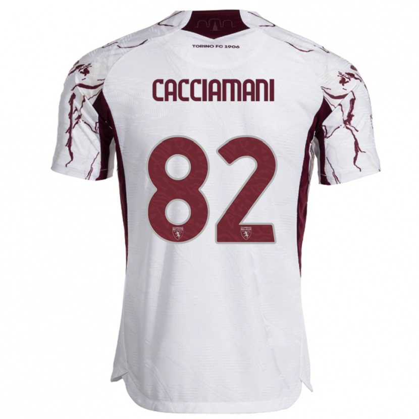 Danxen Herren Alessio Cacciamani #82 Weiß Burgunderrot Auswärtstrikot Trikot 2025/26 T-Shirt Schweiz