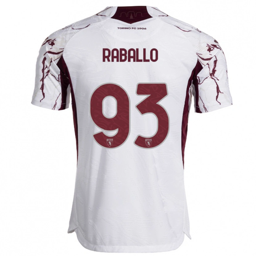 Danxen Herren Alessio Raballo #93 Weiß Burgunderrot Auswärtstrikot Trikot 2025/26 T-Shirt Schweiz