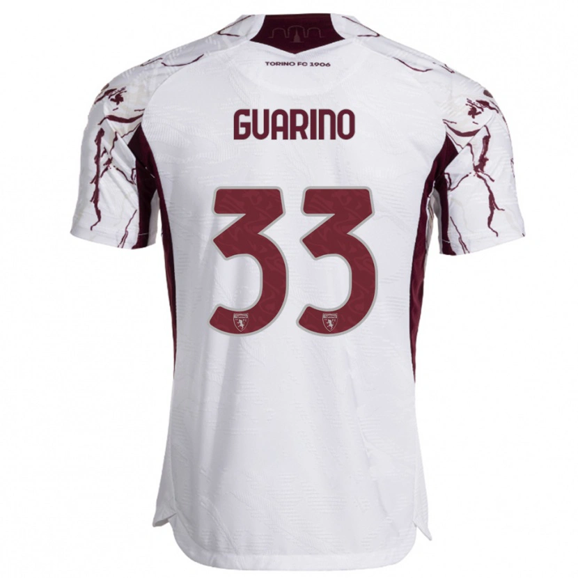 Danxen Herren Rita Guarino #33 Weiß Burgunderrot Auswärtstrikot Trikot 2025/26 T-Shirt Schweiz