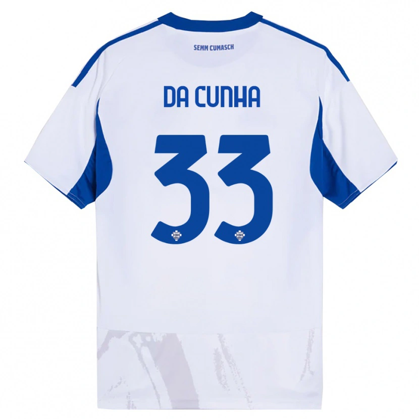 Danxen Herren Lucas Da Cunha #33 Weiß Blau Auswärtstrikot Trikot 2025/26 T-Shirt Schweiz