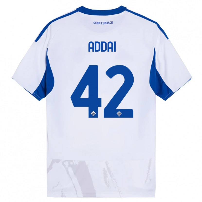 Danxen Herren Jayden Addai #42 Weiß Blau Auswärtstrikot Trikot 2025/26 T-Shirt Schweiz