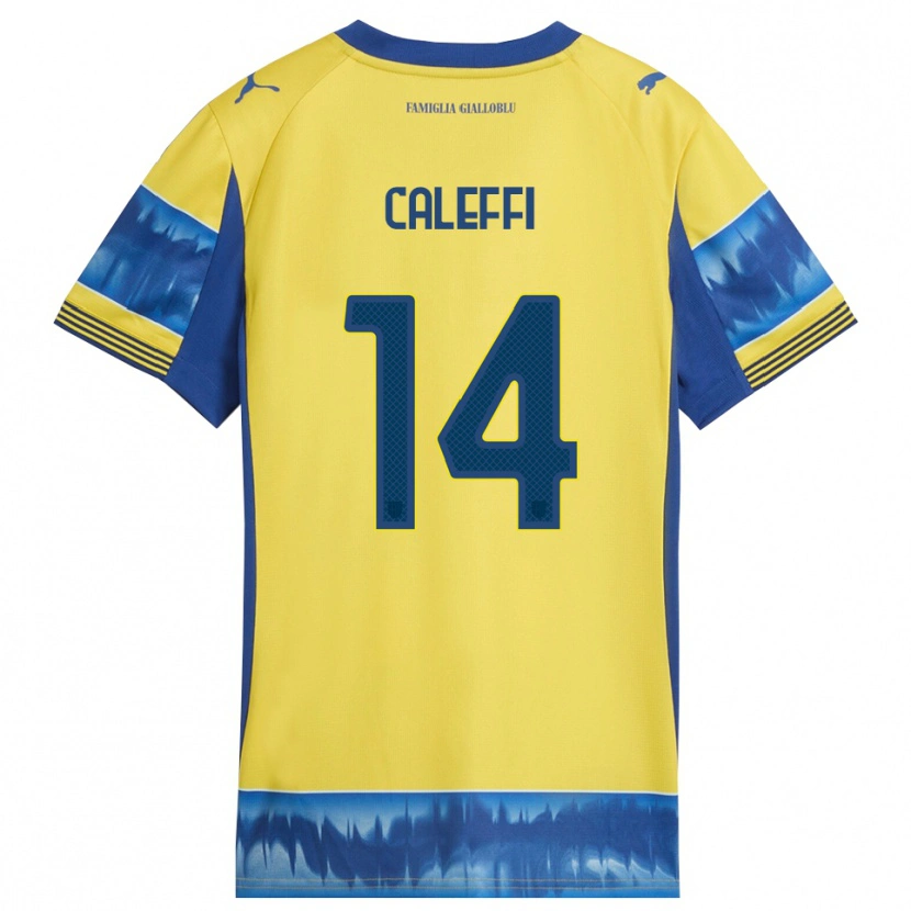 Danxen Herren Riccardo Caleffi #14 Gelb Blau Auswärtstrikot Trikot 2025/26 T-Shirt Schweiz
