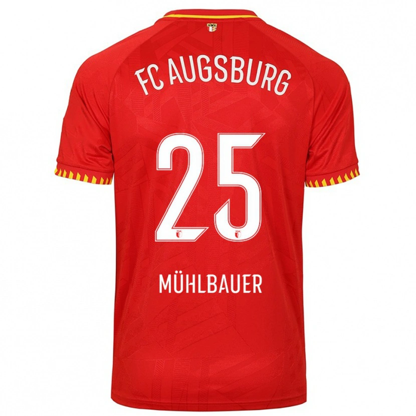 Danxen Herren Simon Mühlbauer #25 Rot Gelb Auswärtstrikot Trikot 2025/26 T-Shirt Schweiz