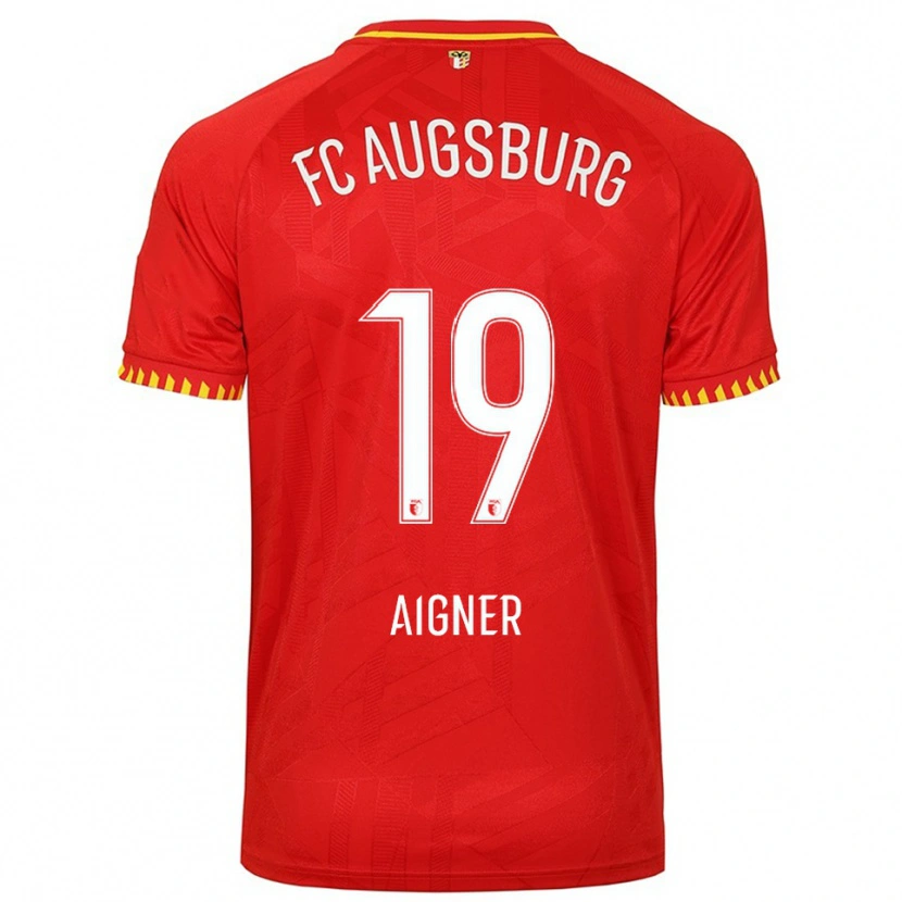 Danxen Herren Lukas Aigner #19 Rot Gelb Auswärtstrikot Trikot 2025/26 T-Shirt Schweiz