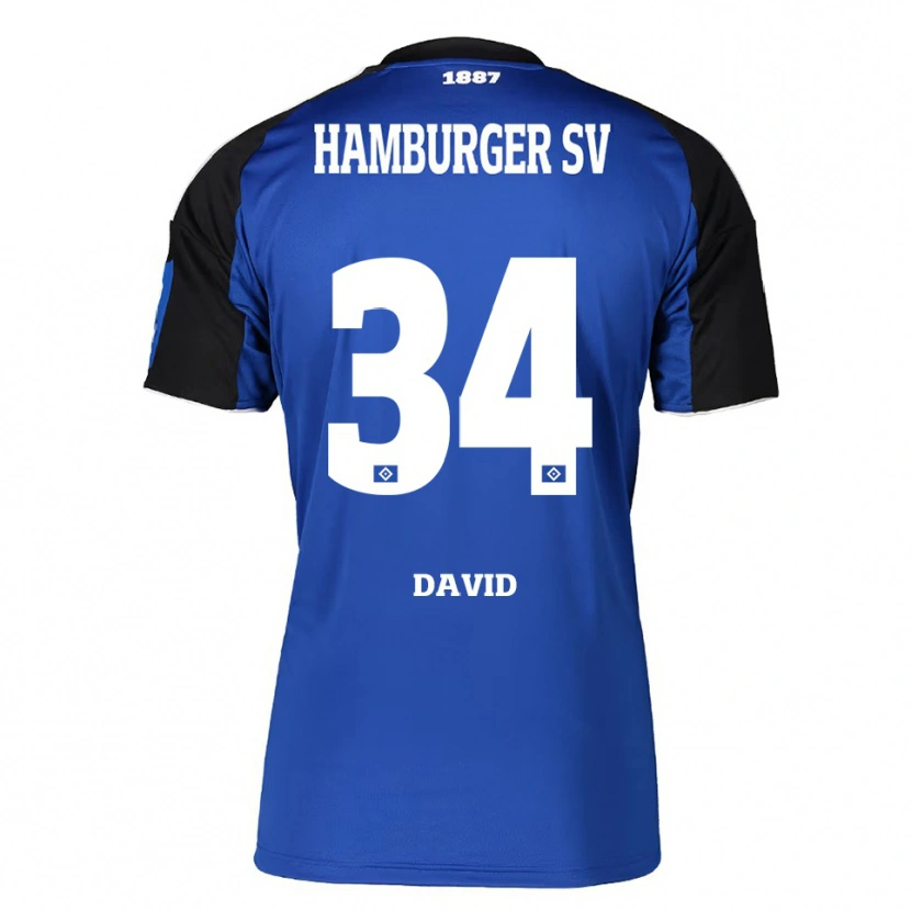 Danxen Herren Jonas David #34 Blau Schwarz Auswärtstrikot Trikot 2025/26 T-Shirt Schweiz