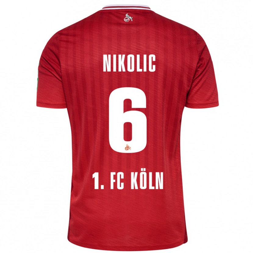 Danxen Herren Milan Nikolic #6 Rot Weiß Auswärtstrikot Trikot 2025/26 T-Shirt Schweiz