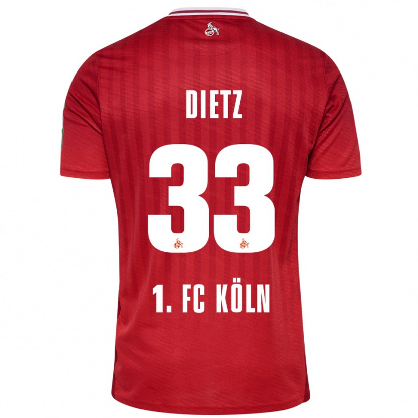 Danxen Herren Florian Dietz #33 Rot Weiß Auswärtstrikot Trikot 2025/26 T-Shirt Schweiz