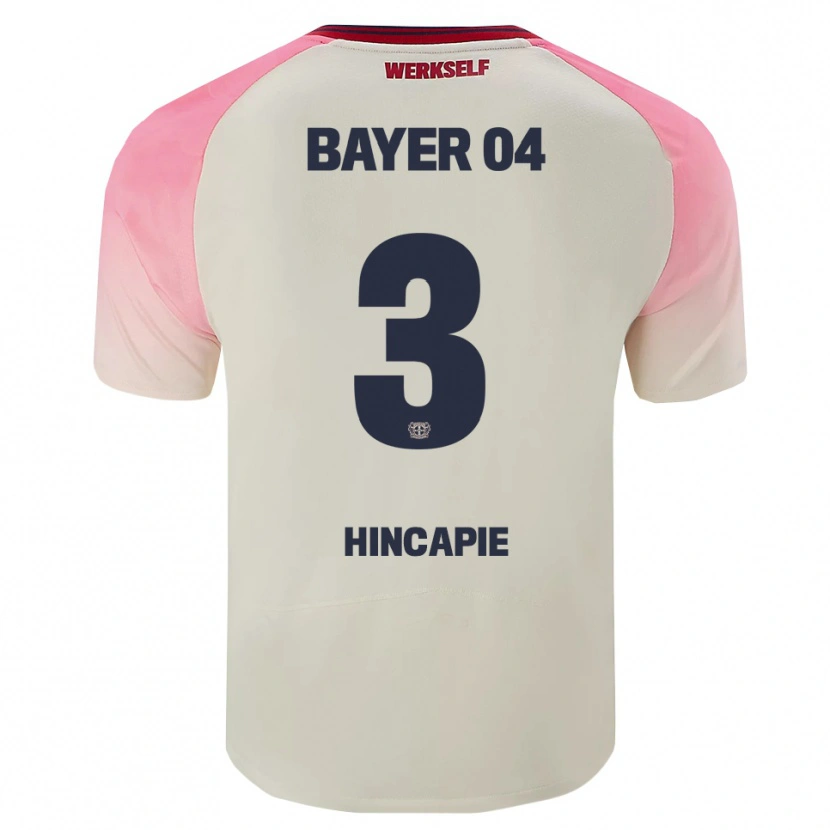 Danxen Herren Piero Hincapié #3 Pink Cremeweiß Auswärtstrikot Trikot 2025/26 T-Shirt Schweiz