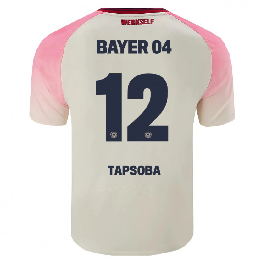 Danxen Herren Edmond Tapsoba #12 Pink Cremeweiß Auswärtstrikot Trikot 2025/26 T-Shirt Schweiz