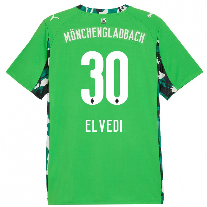 Danxen Herren Nico Elvedi #30 Grün Schwarz Auswärtstrikot Trikot 2025/26 T-Shirt Schweiz