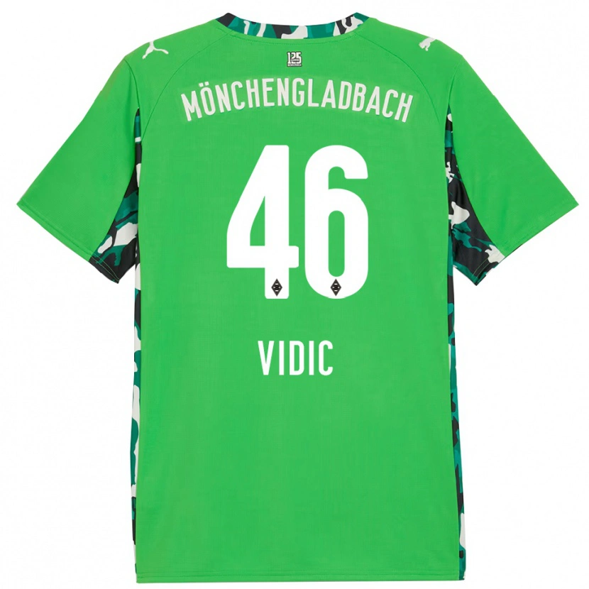 Danxen Herren Nico Vidic #46 Grün Schwarz Auswärtstrikot Trikot 2025/26 T-Shirt Schweiz