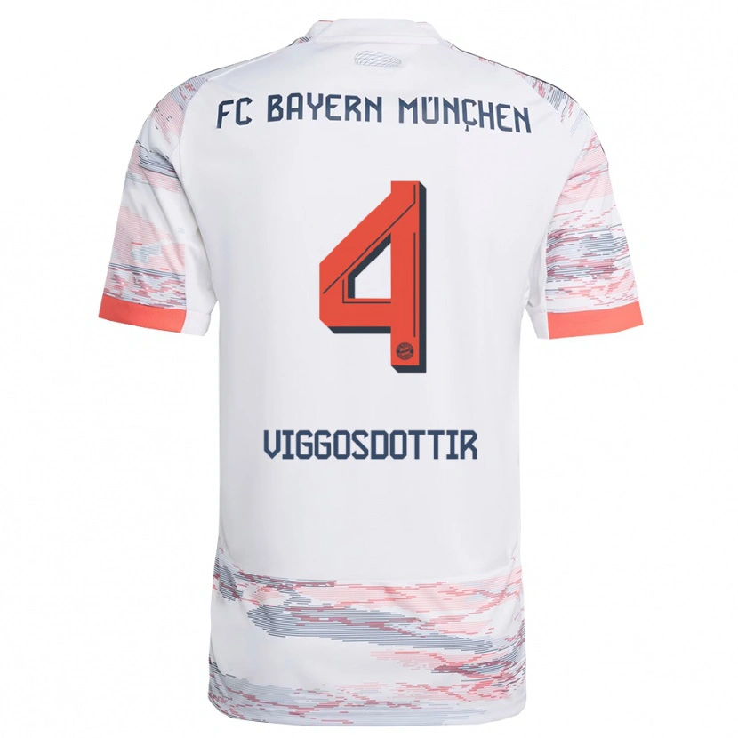 Danxen Herren Glódís Perla Viggósdóttir #4 Weiß Grau Auswärtstrikot Trikot 2025/26 T-Shirt Schweiz