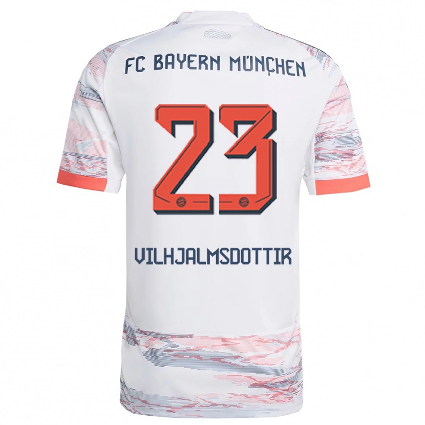 Danxen Herren Karolina Lea Vilhjalmsdottir #23 Weiß Grau Auswärtstrikot Trikot 2025/26 T-Shirt Schweiz