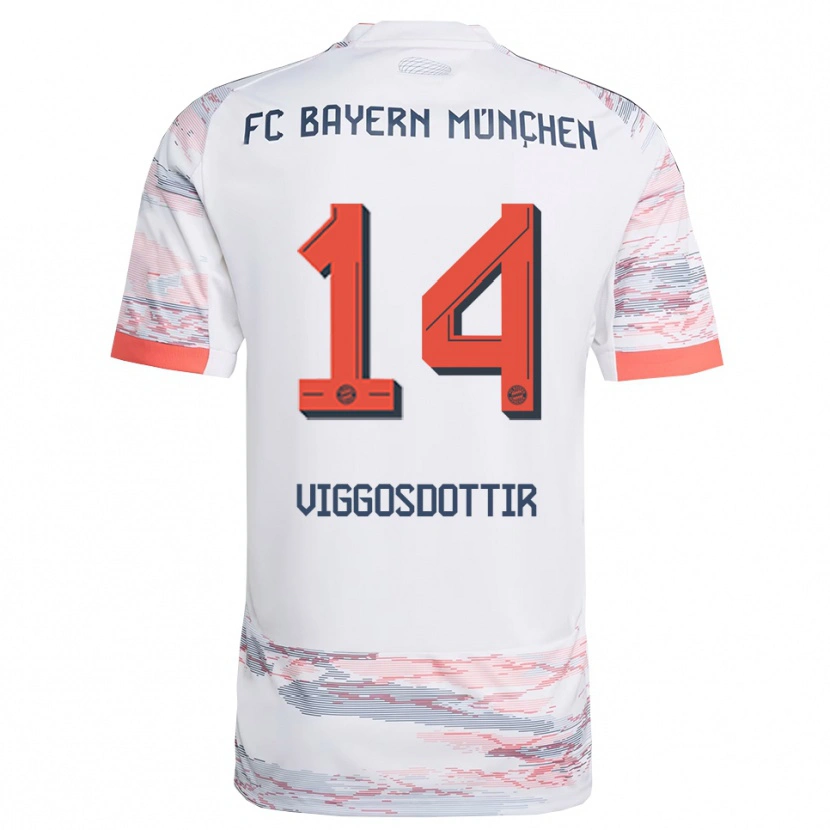 Danxen Herren Glodis Perla Viggosdottir #14 Weiß Grau Auswärtstrikot Trikot 2025/26 T-Shirt Schweiz