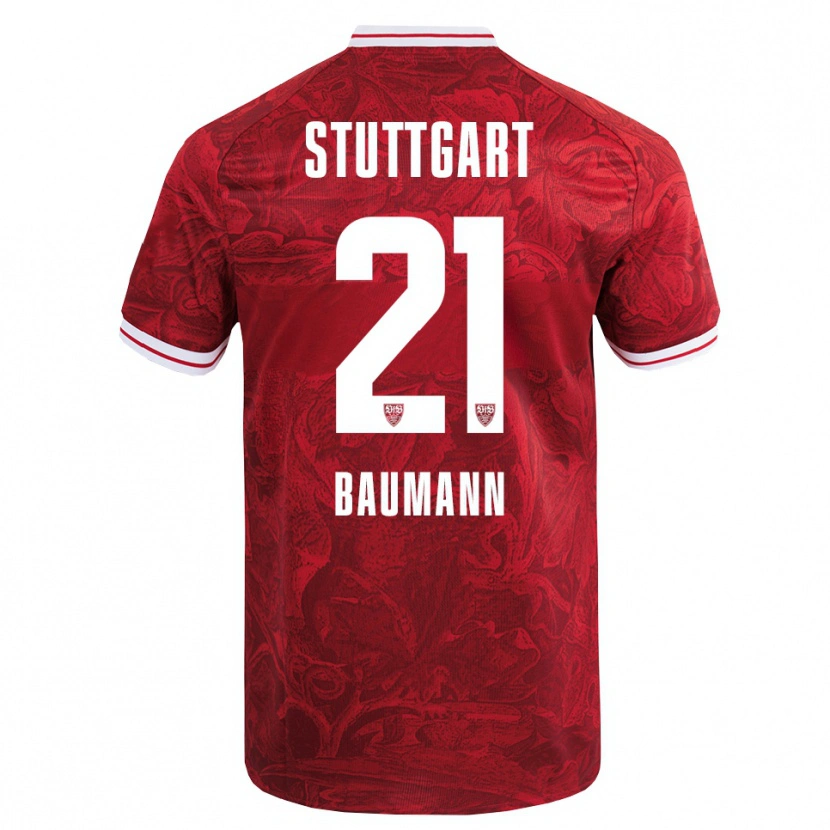 Danxen Herren Katharina Baumann #21 Rot Schwarz Auswärtstrikot Trikot 2025/26 T-Shirt Schweiz