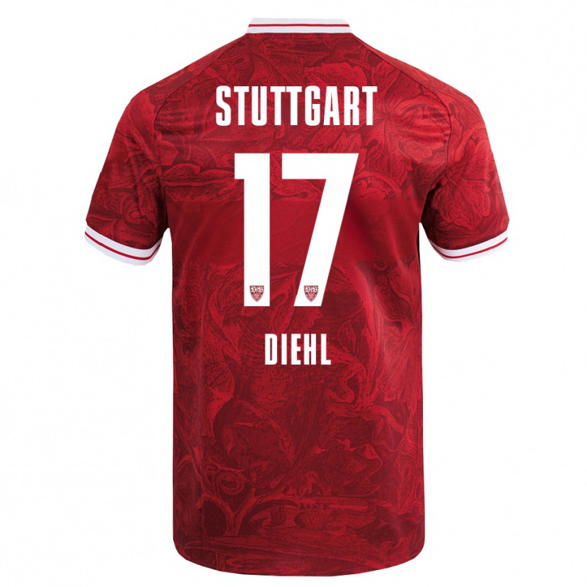 Danxen Herren Justin Diehl #17 Rot Schwarz Auswärtstrikot Trikot 2025/26 T-Shirt Schweiz