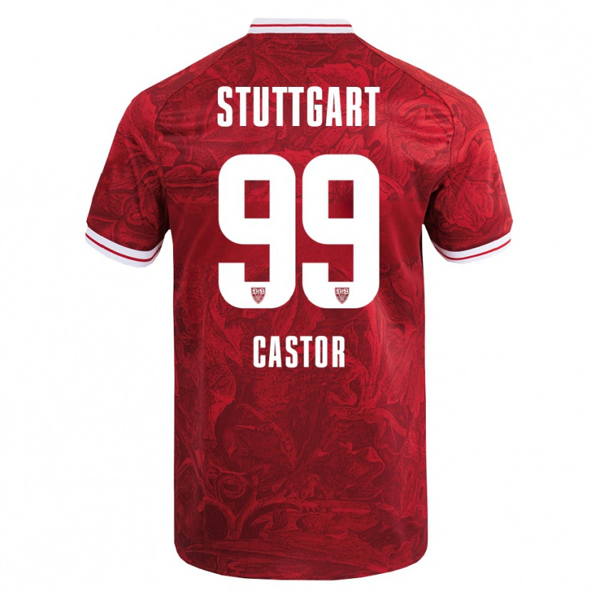 Danxen Herren Gillian Castor #99 Rot Schwarz Auswärtstrikot Trikot 2025/26 T-Shirt Schweiz