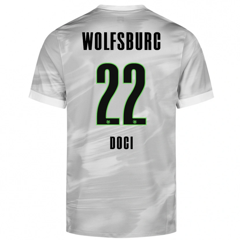 Danxen Herren Adrian Doci #22 Grau Weiß Auswärtstrikot Trikot 2025/26 T-Shirt Schweiz