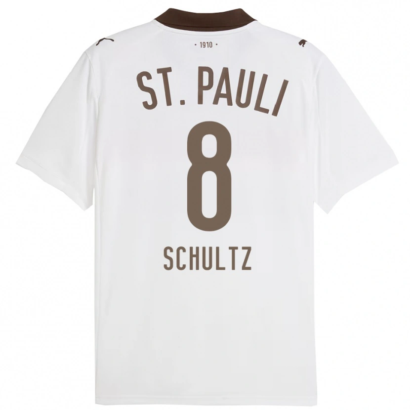 Danxen Herren Paul Schultz #8 Weiß Rot Auswärtstrikot Trikot 2025/26 T-Shirt Schweiz