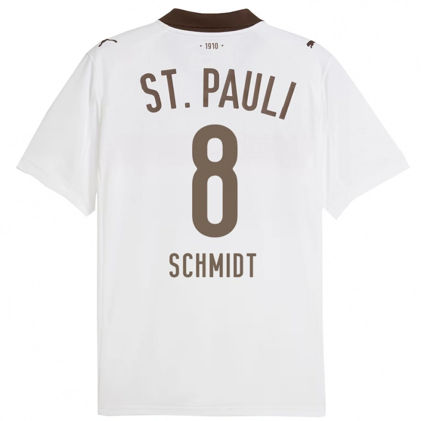 Danxen Herren Nick Schmidt #8 Weiß Rot Auswärtstrikot Trikot 2025/26 T-Shirt Schweiz