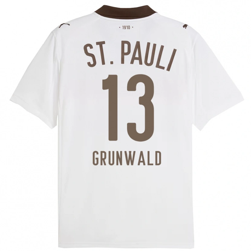 Danxen Herren Julius Grunwald #13 Weiß Rot Auswärtstrikot Trikot 2025/26 T-Shirt Schweiz