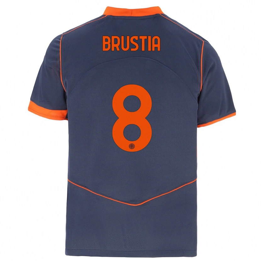 Danxen Herren Martina Brustia #8 Grau Orange Ausweichtrikot Trikot 2025/26 T-Shirt Schweiz