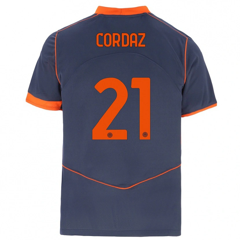 Danxen Herren Alex Cordaz #21 Grau Orange Ausweichtrikot Trikot 2025/26 T-Shirt Schweiz