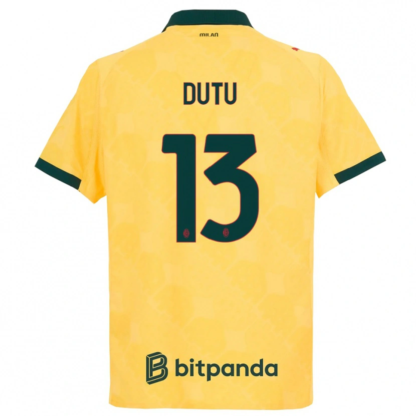 Danxen Herren Matteo Duțu #13 Gelb Schwarz Ausweichtrikot Trikot 2025/26 T-Shirt Schweiz
