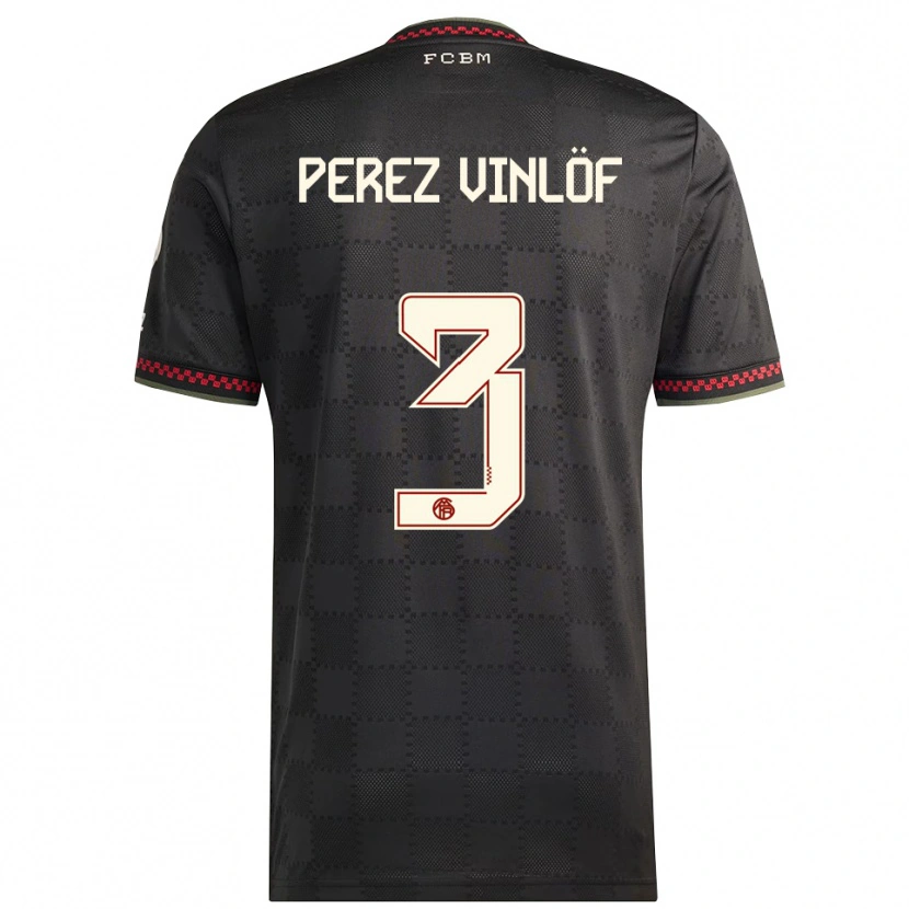 Danxen Herren Matteo Perez Vinlöf #3 Schwarz Weiß Ausweichtrikot Trikot 2025/26 T-Shirt Schweiz