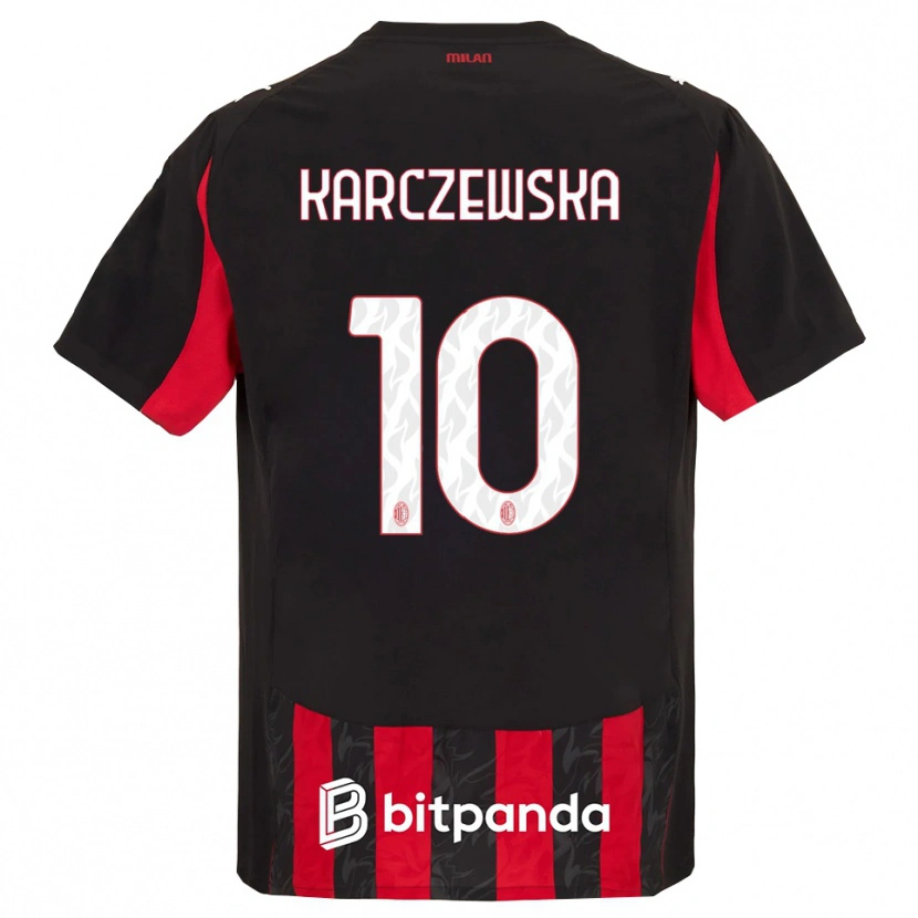 Danxen Damen Nikola Karczewska #10 Rot Schwarz Heimtrikot Trikot 2025/26 T-Shirt Schweiz