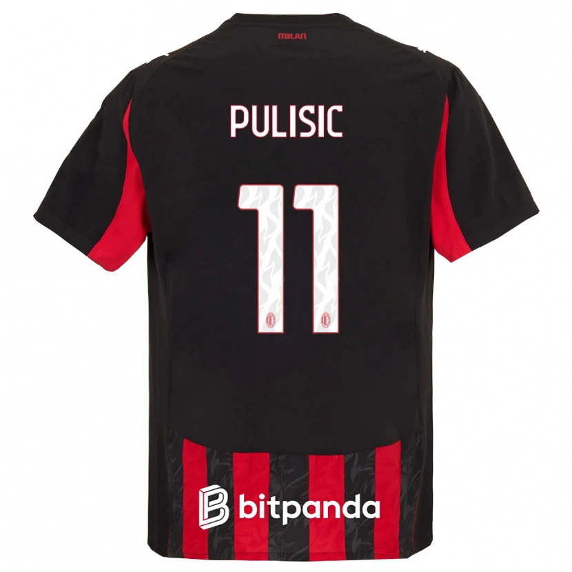 Danxen Damen Christian Pulisic #11 Rot Schwarz Heimtrikot Trikot 2025/26 T-Shirt Schweiz
